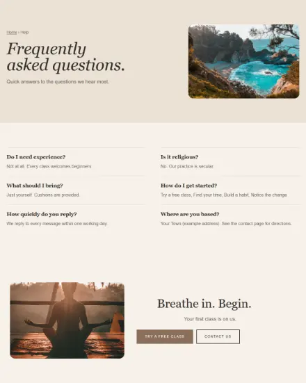 Screenshot of Meditation · Questions & answers
