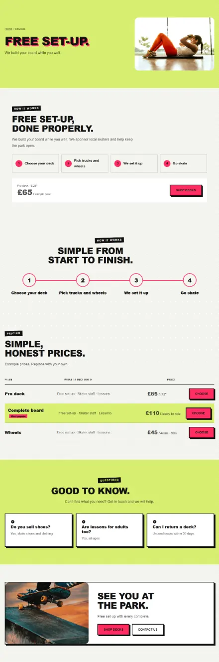 Screenshot of Skate · Service detail