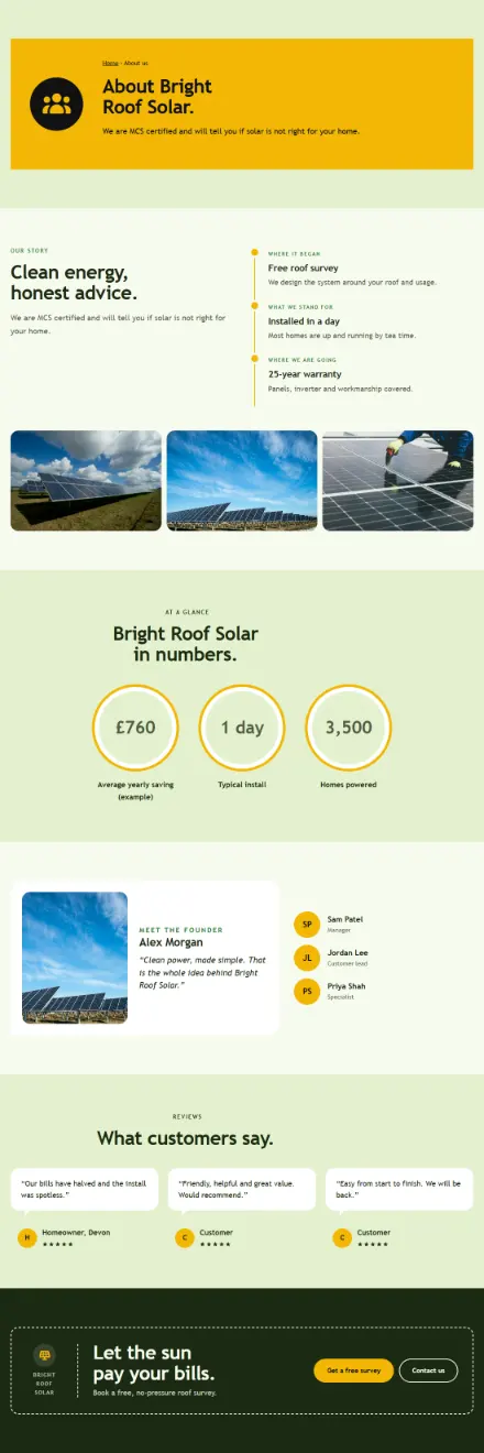 Screenshot of Solar · About