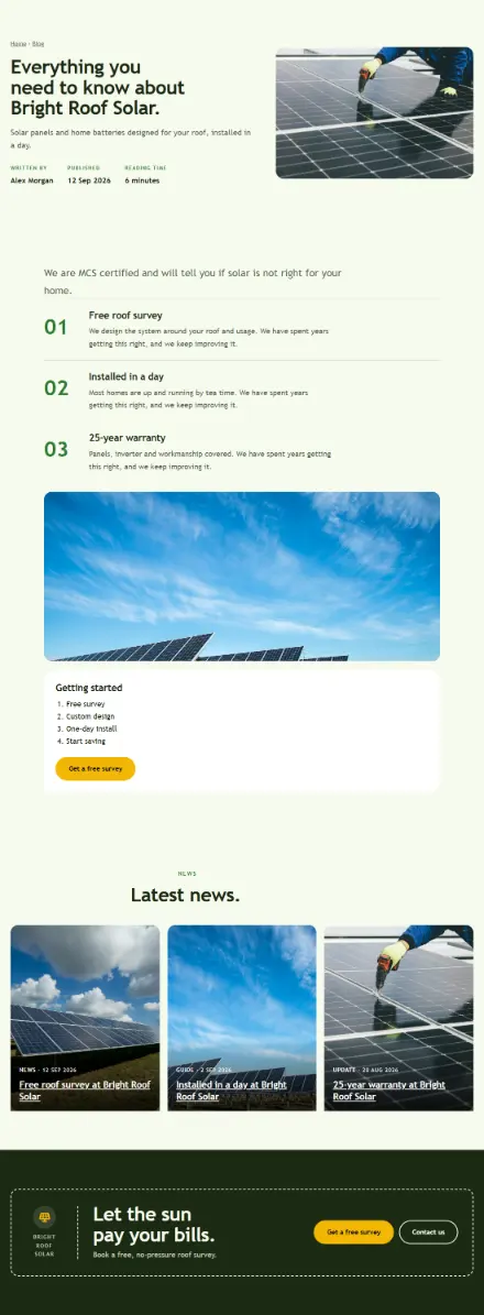 Screenshot of Solar · Article