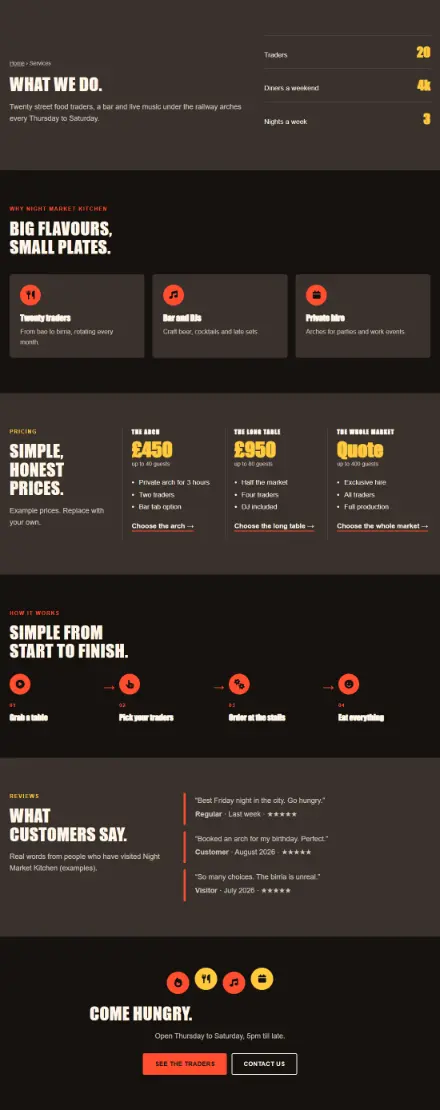 Screenshot of Streetfood · Services