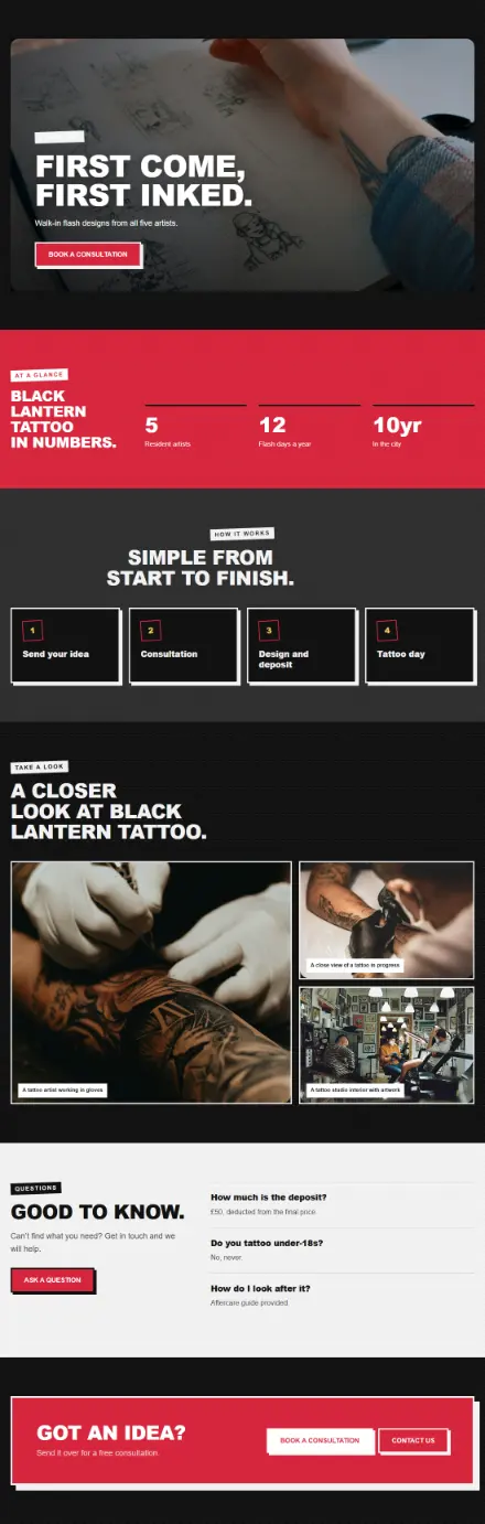Screenshot of Tattoo · Feature page