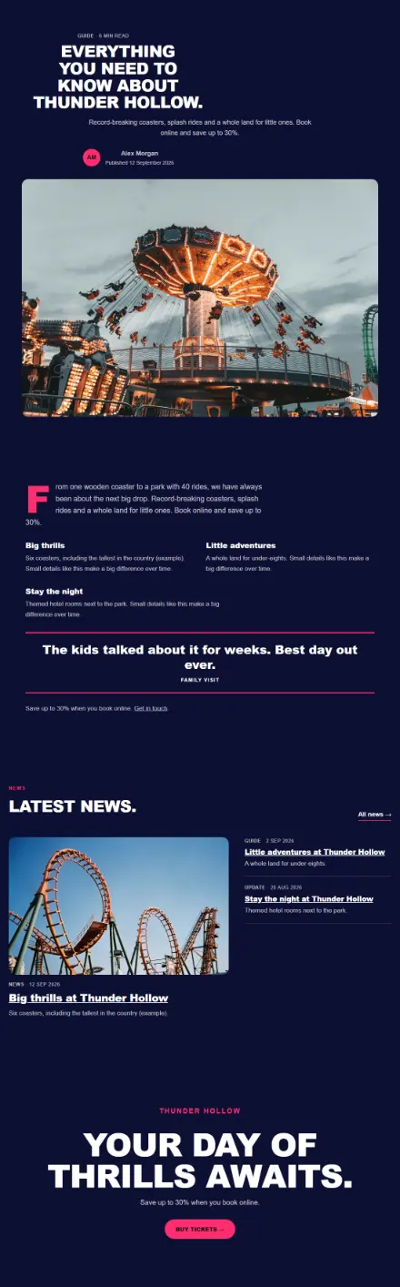 Screenshot of Themepark · Article