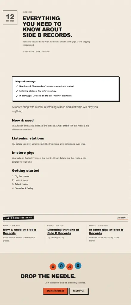 Screenshot of Vinyl · Article