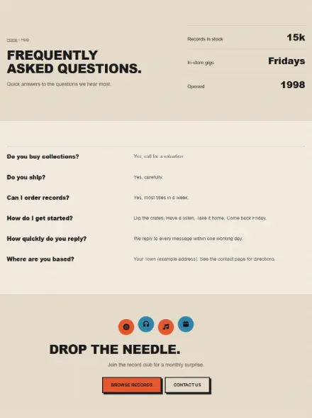 Screenshot of Vinyl · Questions & answers