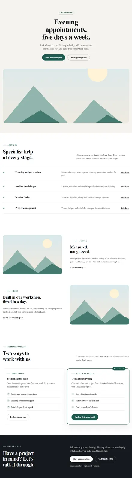 Screenshot of Classic · Services