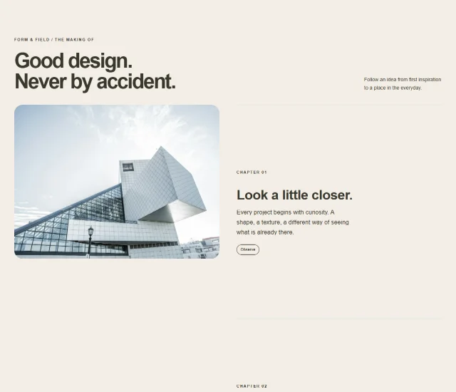 A built-in motion layout, ready to customise in intebuild