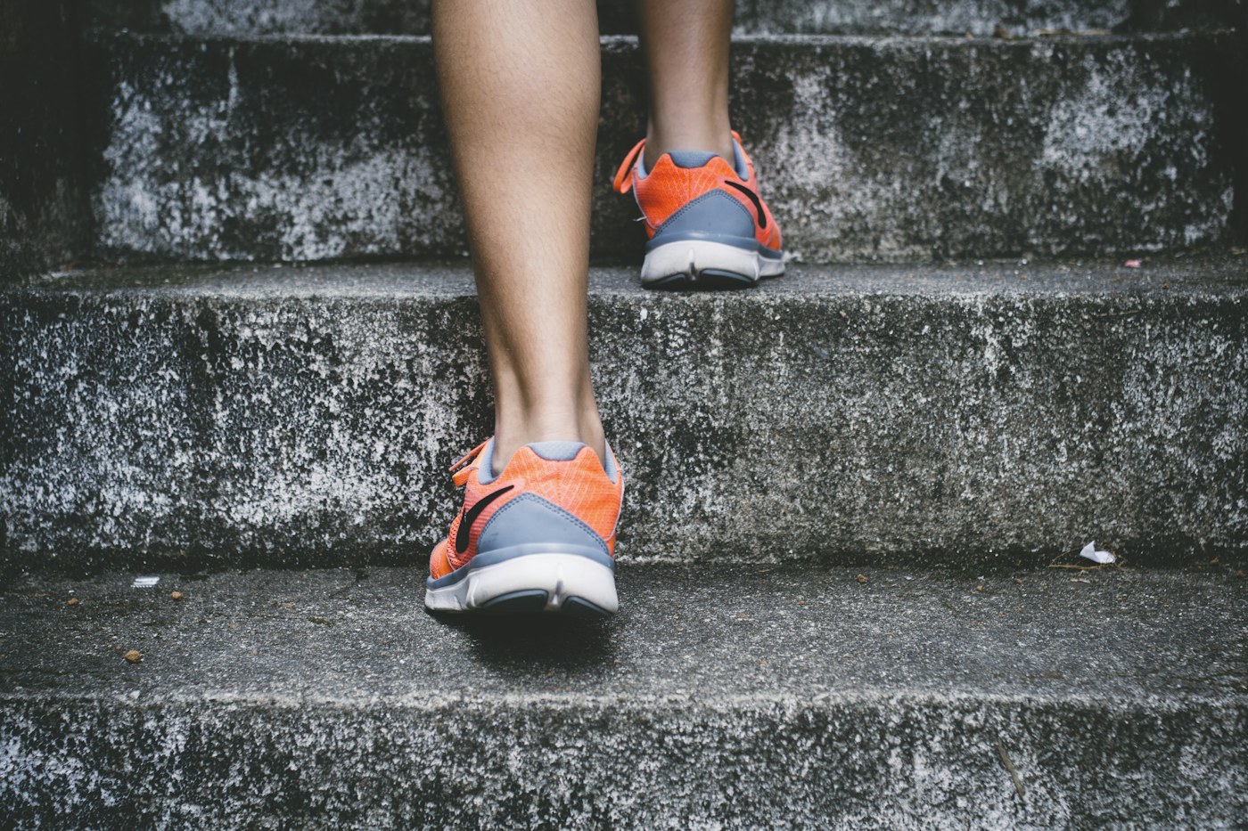 Running up concrete steps